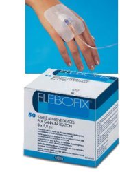 CEROTTO STRIP FLEBOFIX ADESIVO IN TNT POLIESTERE PET FISSAGGIO CANNULE MISURA 8X5,8 CM