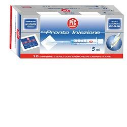 ASTUCCIO PIC PRONTO INIEZIONE CON 10 SIRINGHE STERILI MONOUSO APIROGENE ED ATOSSICHE CON AGO 14 ULTRAFINE 5ML