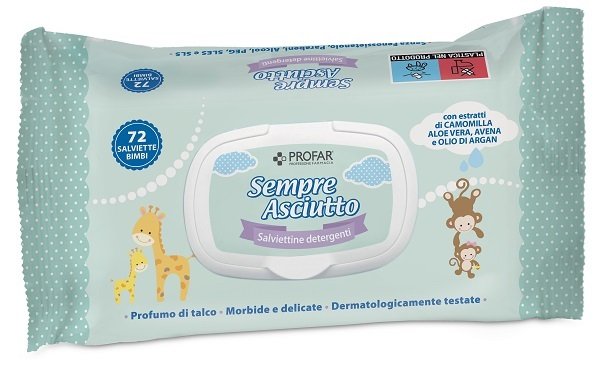 SALVIETTINE UMIDIFICATE SEMPRE ASCIUTTO 72 PEZZI PROFAR