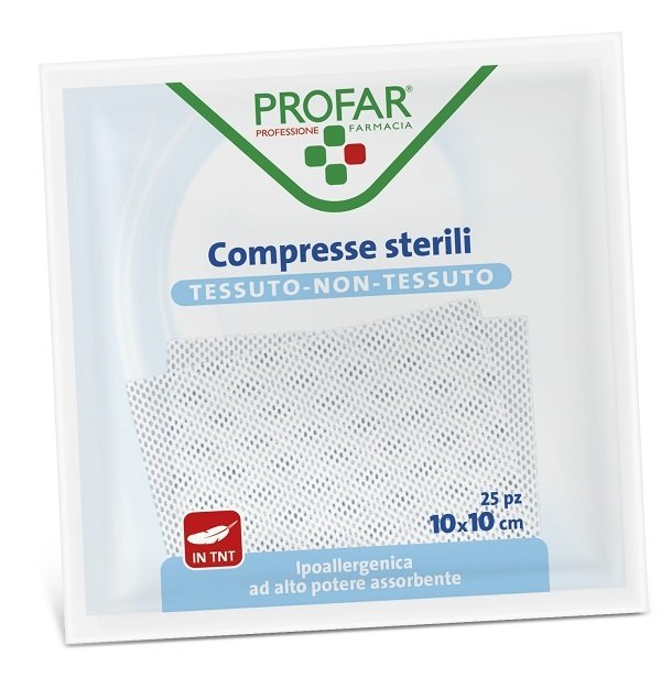 COMPRESSE IN TESSUTO NON TESSUTO 10 X 10 CM 25 PEZZI PROFAR