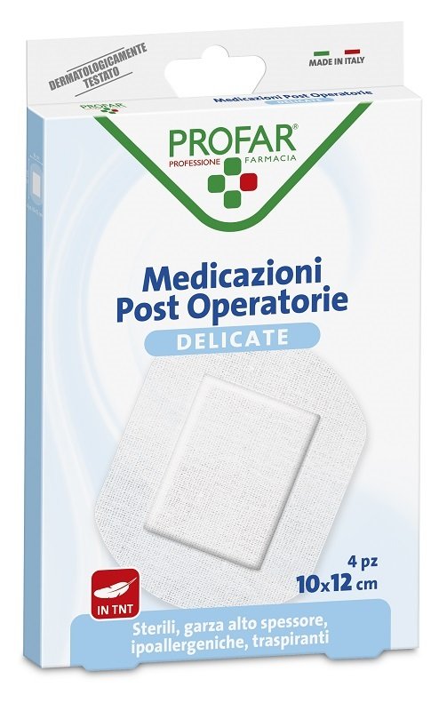 MEDICAZIONE POST OPERATORIA STERILE GARZA ANTIADERENTE 10X12 CM 4 PEZZI PROFAR