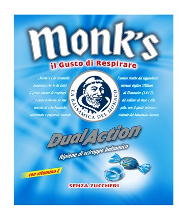 MONKS DUAL ACTION CARAMELLE SENZA ZUCCHERO CON VITAMINA C 60 G