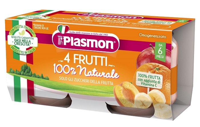 PLASMON OMOGENEIZZATO 4 FRUTTI 2 X 80 G