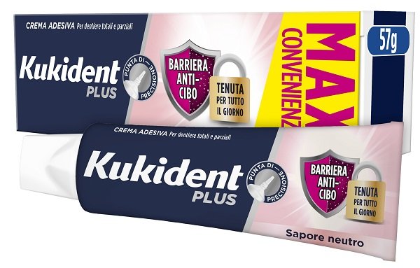 KUKIDENT PLUS BARRIERA ANTI-CIBO NEUTRO CREMA ADESIVA DENTIERE 57 G