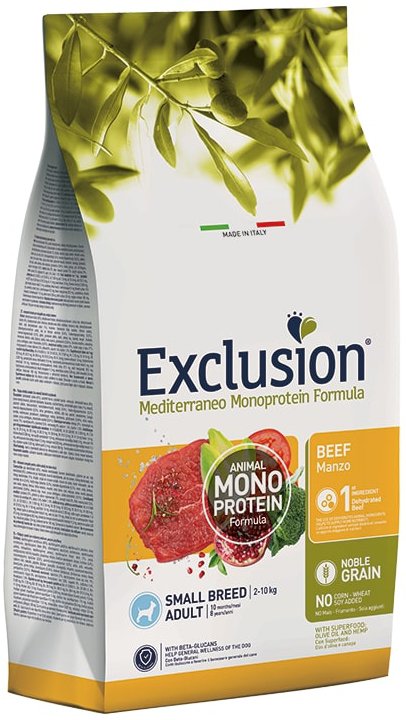 EXCLUSION MEDITERRANEO MONOPROTEIN NOBLE GRAIN ADULT BEEF SMALL 2KG