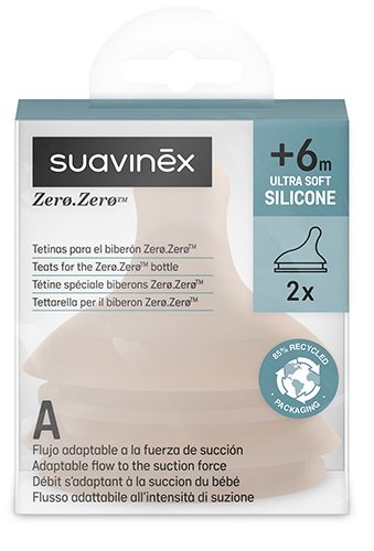 SUAVINEX ZERO ZERO TETTARELLA SILICONE SPECIALE ALLATTAMENTO MEDIUM 2 PEZZI