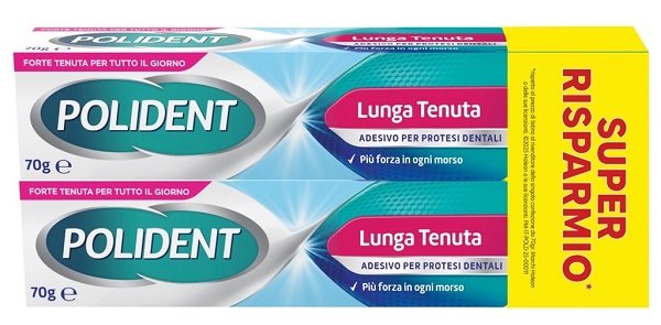 ADESIVO PROTESI DENTALI POLIDENT LUNGA TENUTA 2 TUBETTI X 70 G