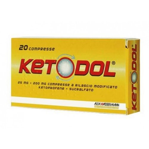 KETODOL 25 MG + 200 MG COMPRESSE 25 MG + 200 MG COMPRESSE 20 COMPRESSE