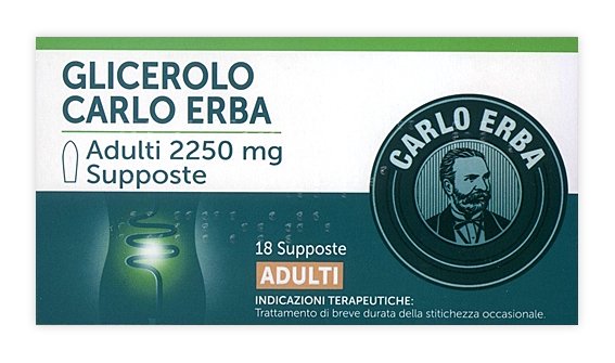 GLICEROLO CARLO ERBA ADULTI 2,250 G SUPPOSTE 18 SUPPOSTE