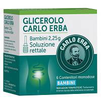 GLICEROLO CARLO ERBA BAMBINI 2,25 G SOLUZIONE RETTALE 6 CONTENITORI MONODOSE CON CAMOMILLA E MALVA