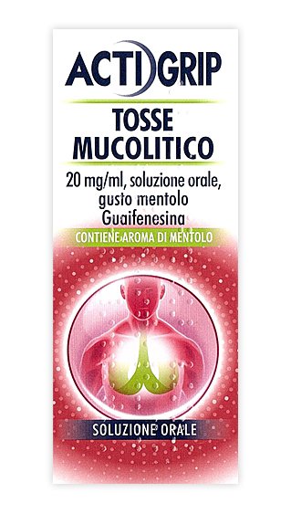ACTIGRIP TOSSE MUCOLITICO &ldquo;20 MG/ML SOLUZIONE ORALE, GUSTO MENTOLO&rdquo; 20 MG/ML SOLUZIONE ORALE FLACONE VETRO DA 150 ML