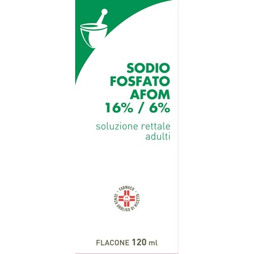 SODIO FOSFATO AFOM 16% / 6% SOLUZIONE RETTALE ADULTI 16%/6% SOLUZIONE RETTALE 1 FLACONE 120 ML CON CANNULA PREINSERITA