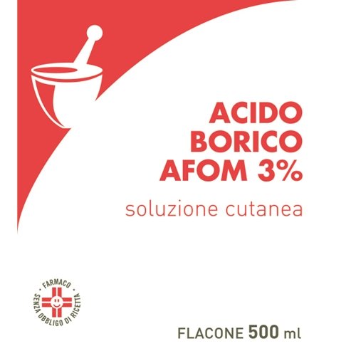 ACIDO BORICO AFOM 3% SOLUZIONE CUTANEA 3% SOLUZIONE CUTANEA 1 FLACONE DA 500 ML
