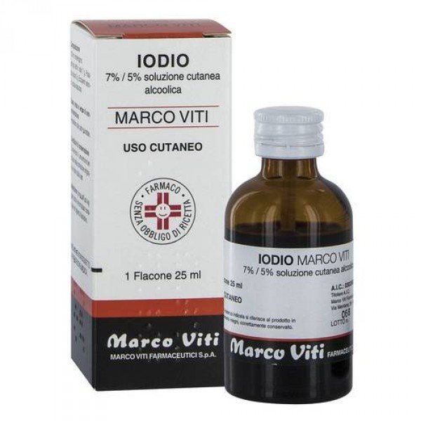 IODIO MARCO VITI 7%/5% SOLUZIONE CUTANEA ALCOLICA 7%/5% SOLUZIONE CUTANEA ALCOOLICA 1 FLACONE 25 ML