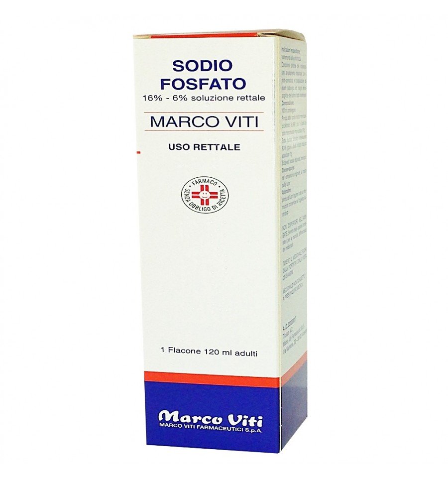 SODIO FOSFATO MARCO VITI 16% / 6% SOLUZIONE RETTALE ADULTI 16%/6% SOLUZIONE RETTALE 1 FLACONE 120 ML
