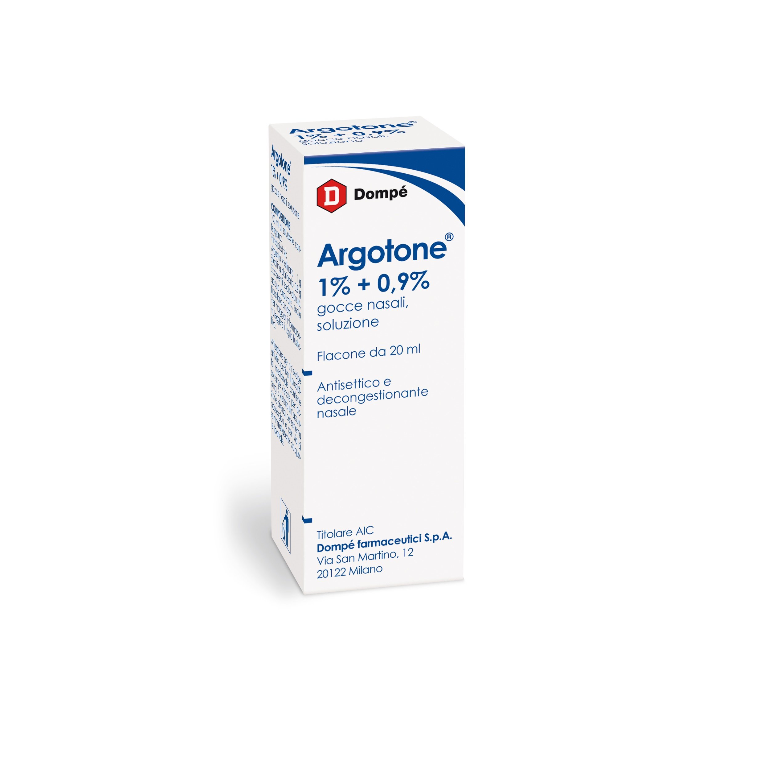 ARGOTONE 1% +0,9% GOCCE NASALI, SOLUZIONE 1% + 0,9% GOCCE NASALI 1 FLACONE DA 20 ML