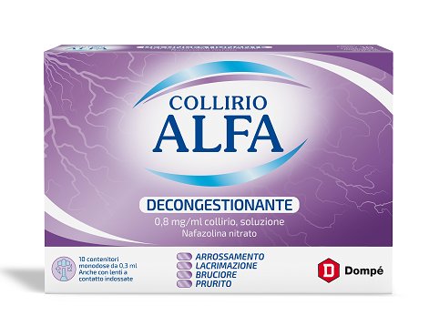 COLLIRIO ALFA DECONGESTIONANTE 0,8 MG/ML COLLIRIO, SOLUZIONE 0,8 MG/ML COLLIRIO, SOLUZIONE 10 CONTENITORI MONODOSE 0,3 ML