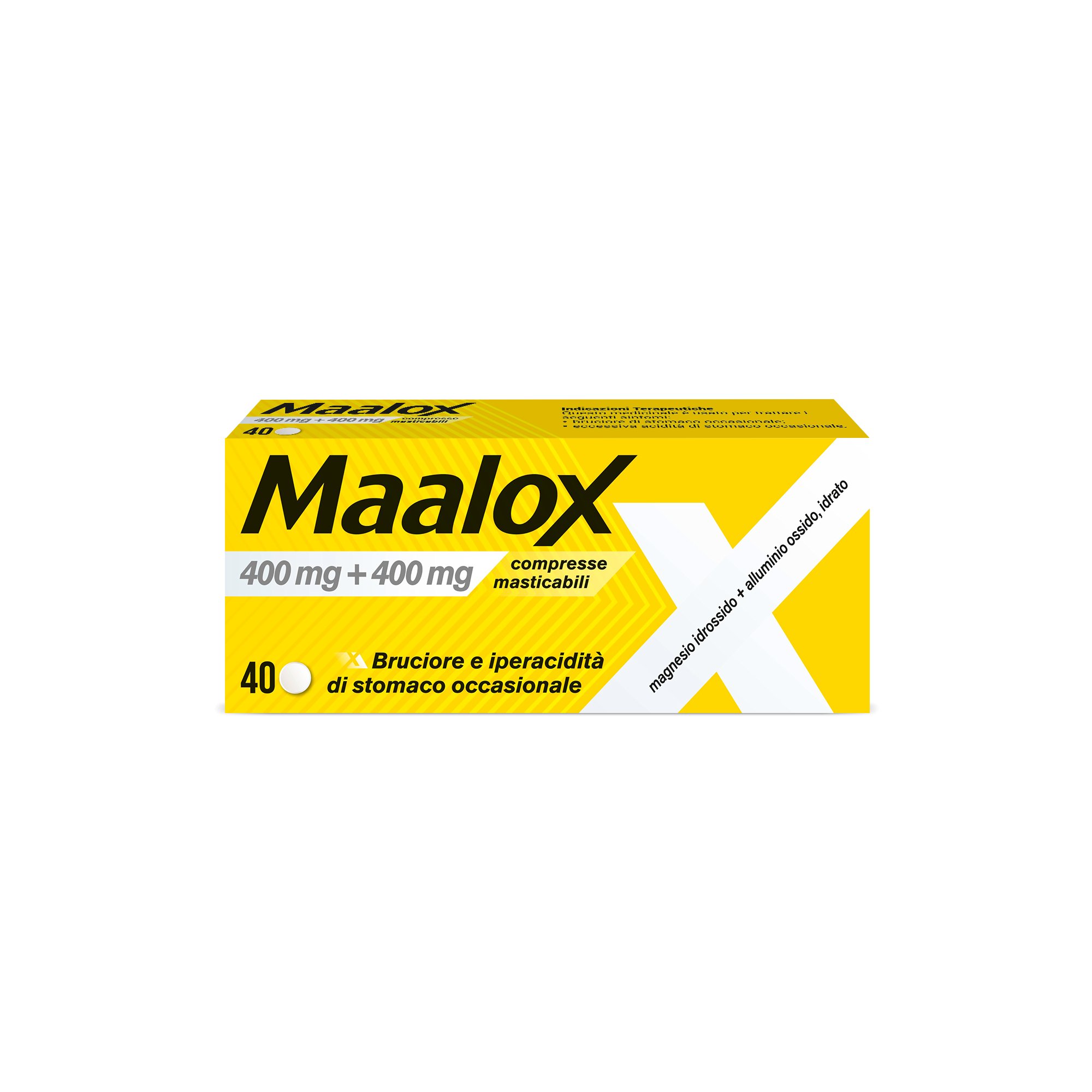 MAALOX 400 MG + 400 MG COMPRESSE MASTICABILI 40 COMPRESSE