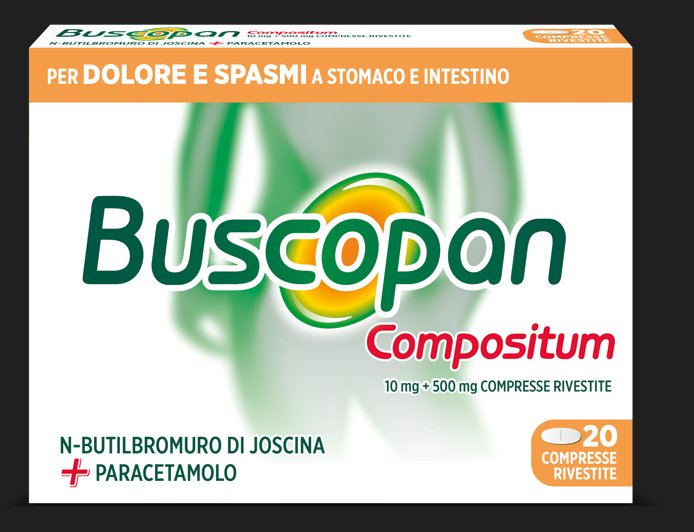 BUSCOPAN COMPOSITUM 10 MG + 500 MG COMPRESSE RIVESTITE 20 COMPRESSE IN BLISTER AL/PVC