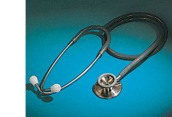 STETOFONENDOSCOPIO PROFESSIONAL CORPO IN ACCIAIO INOX 18/8, ARCHETTO BIAURICOLARE CROMATO CON DOPPIA MOLLA INTERNA