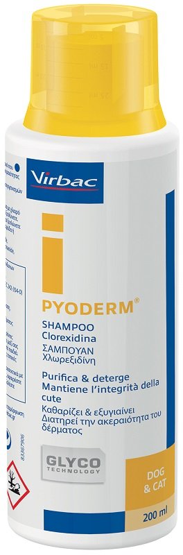 PYODERM SHAMPOO CLOREXIDINA PURIFICA E DETERGE CANE E GATTO 200 ML
