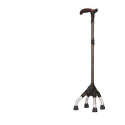 BASTONE DA PASSEGGIO STABILE CANNA IN LEGA MARRONE+BASE ACCIAIO+IMPUGNATURA NERO/BORDEAUX