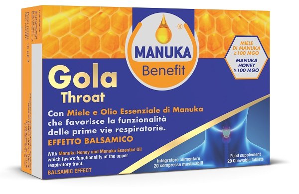 MANUKA BENEFIT GOLA THROAT 20 COMPRESSE MASTICABILI