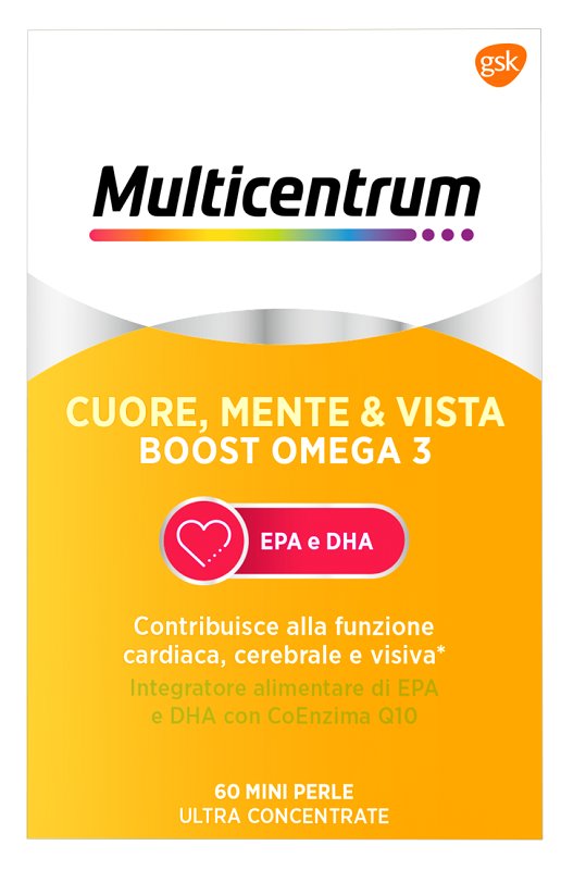 MULTICENTRUM CUORE MENTE E VISTA BOOST OMEGA 3 60 MINI PERLE