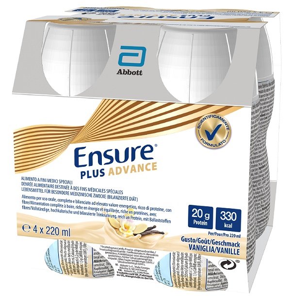 ENSURE PLUS ADVANCE VANIGLIA 4 BOTTIGLIE DA 220 ML