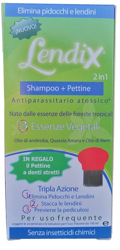LENDIX SHAMPOO PLUS 150 ML + PETTINE ANTI PIDOCCHI 2 IN 1