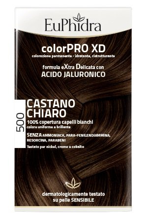 EUPHIDRA COLORPRO XD 500 CAST CHIARO GEL COLORANTE CAPELLI IN FLACONE + ATTIVANTE + BALSAMO + GUANTI