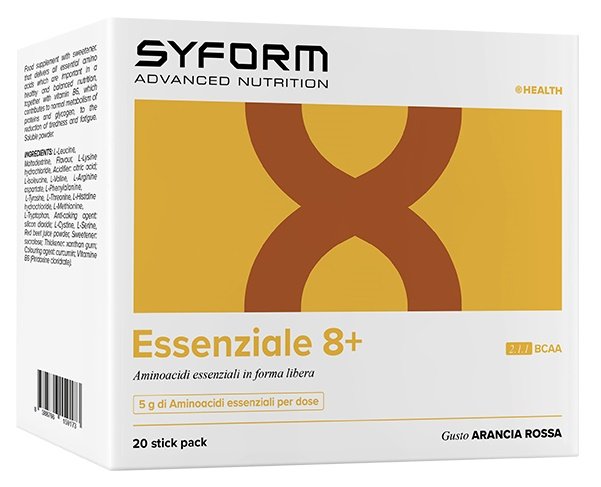 ESSENZIALE 8+ 20 STICK PACK GUSTO ARANCIA ROSSA