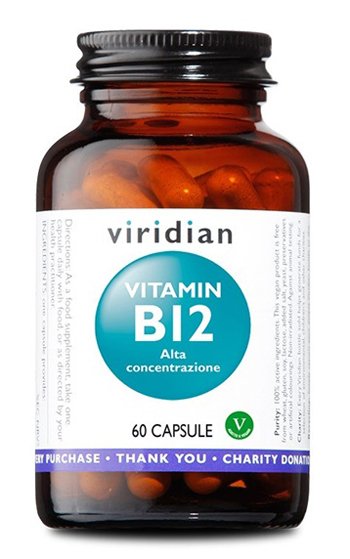 VIRIDIAN VITAMIN B12 HIGH POTENCY 60 CAPSULE VIRIDIAN VITAMINA B12 ALTA CONCENTRAZIONE