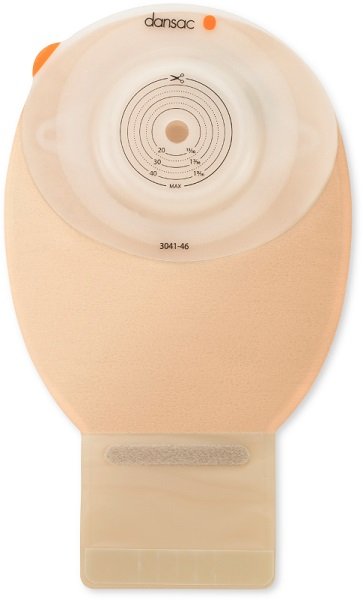DANSAC NOVALIFE TRE 1 SACCA APERTA OPACA CONVEX MAXI PER ILEOSTOMIA CON FINESTRA RITAGLIABILE 15-59 MM 500 ML 10 PEZZI