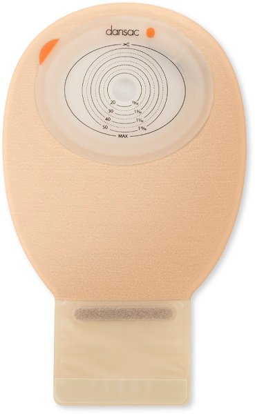 DANSAC NOVALIFE TRE 1 SACCA APERTA OPACA PIANA MAXI PER ILEOSTOMIA CON FINESTRA RITAGLIABILE 15-70X90 MM 550 ML 10 PEZZI