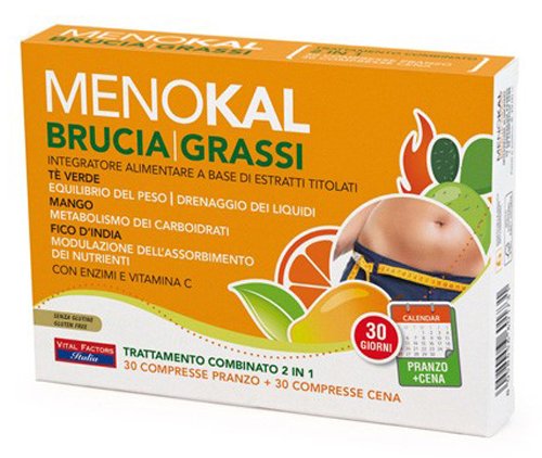 MENOKAL BRUCIAGRASSI 30 COMPRESSE PRANZO + 30 COMPRESSE CENA