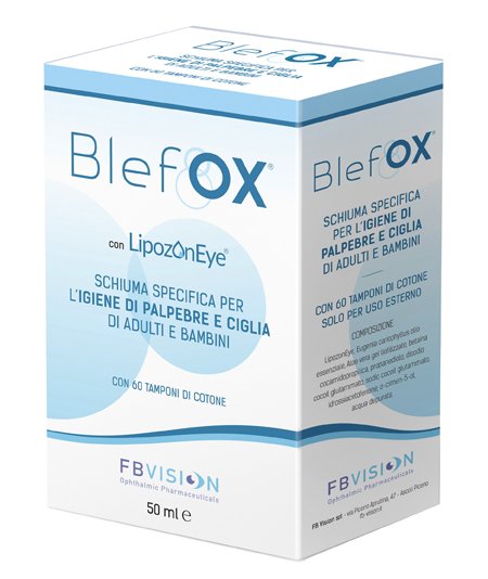 BLEFOX SCHIUMA SPECIFICA PER IGIENE PALPEBRE E CIGLIA 50 ML CON EROGATORE + 60 DISCHETTI