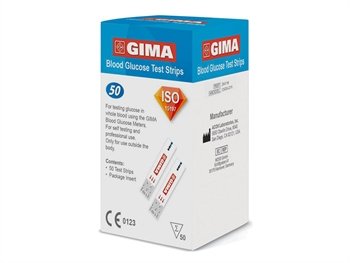 STRISCE MISURAZIONE GLICEMIA PER GLUCOMETRO BLUETOOTH GIMA 50 PEZZI