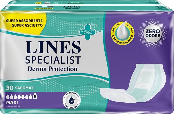 LINES SPECIALIST DERM PANNOLONE SAGOMATO MAXI 30 PEZZI