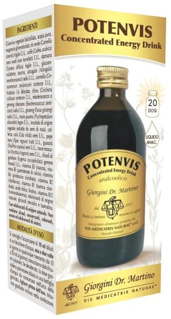 POTENVIS CONCENTRATED ENERGY DRINK LIQUIDO ANALCOOLICO 200 ML