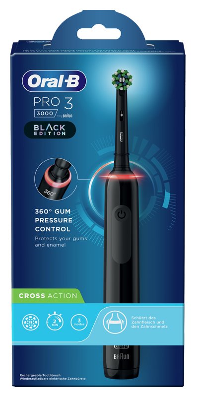 ORALB PRO3 BLACK CROSSACTION SPAZZOLINO ELETTRICO