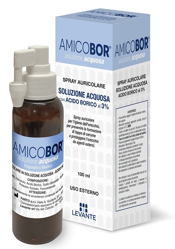 SOLUZIONE ACQUOSA PER IRRIGAZIONE DELL%27ORECCHIO AMICOBOR 100 ML
