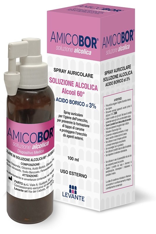 SOLUZIONE ALCOLICA PER IRRIGAZIONE DELL%27ORECCHIO AMICOBOR 100 ML
