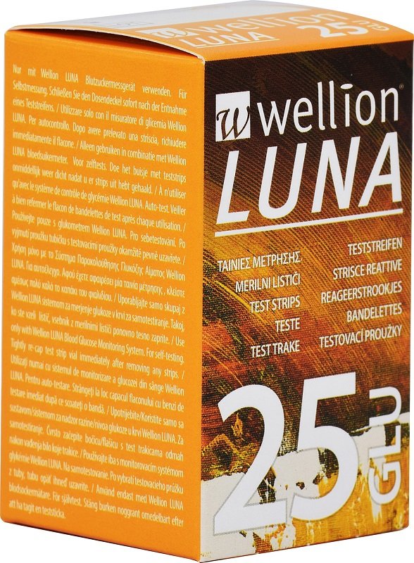WELLION LUNA 25 STRIPS STRISCE PER MISURAZIONE GLICEMIA