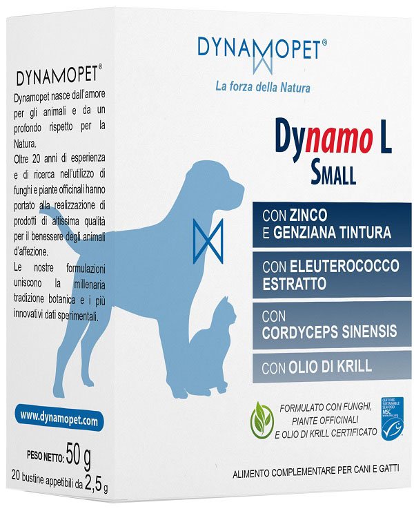 DYNAMO L SMALL 20 BUSTINE APPETIBILI DA 2,5 G