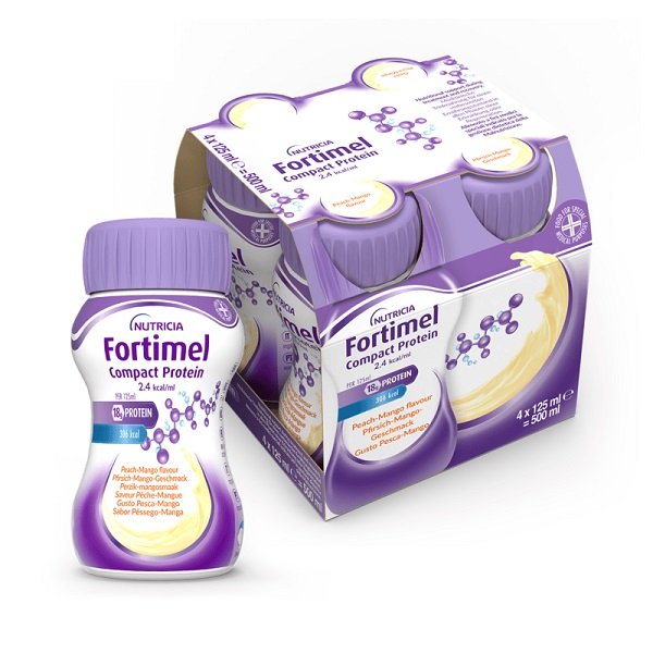 NUTRICIA FORTIMEL COMPACT PROTEIN GUSTO PESCA E MANGO 4 BOTTIGLIE DA 125 ML