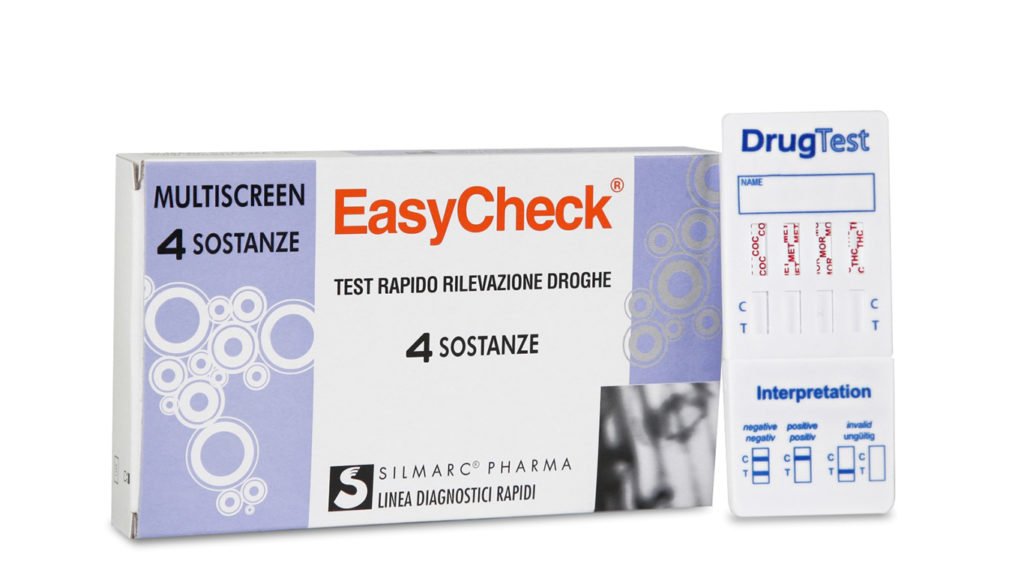 TEST RAPIDO SINGOLO O MULTIPLO PER RIVELAZIONE USO DI DROGHE STRIP EASYCHECK 4 SOSTANZE C