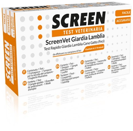 SCREENVET TEST RAPIDO VETERINARIA GIARDIA LAMBLIA FECI CANE E GATTO
