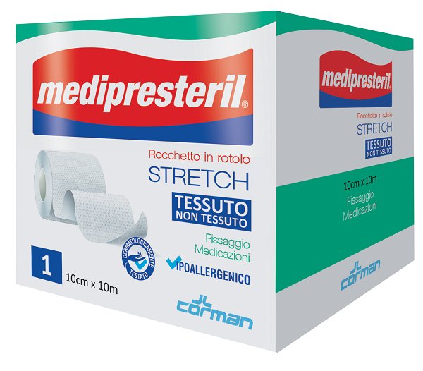 MEDIPRESTERIL ROCCHETTO ROTOLO STRETCH TESSUTO NON TESSUTO 10 CM X 1000 CM
