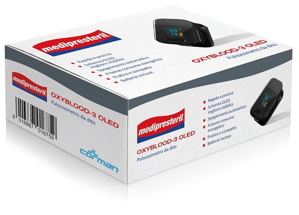 MEDIPRESTERIL OXYBLOOD-3 OLED PULSOSSIMETRO DA DITO